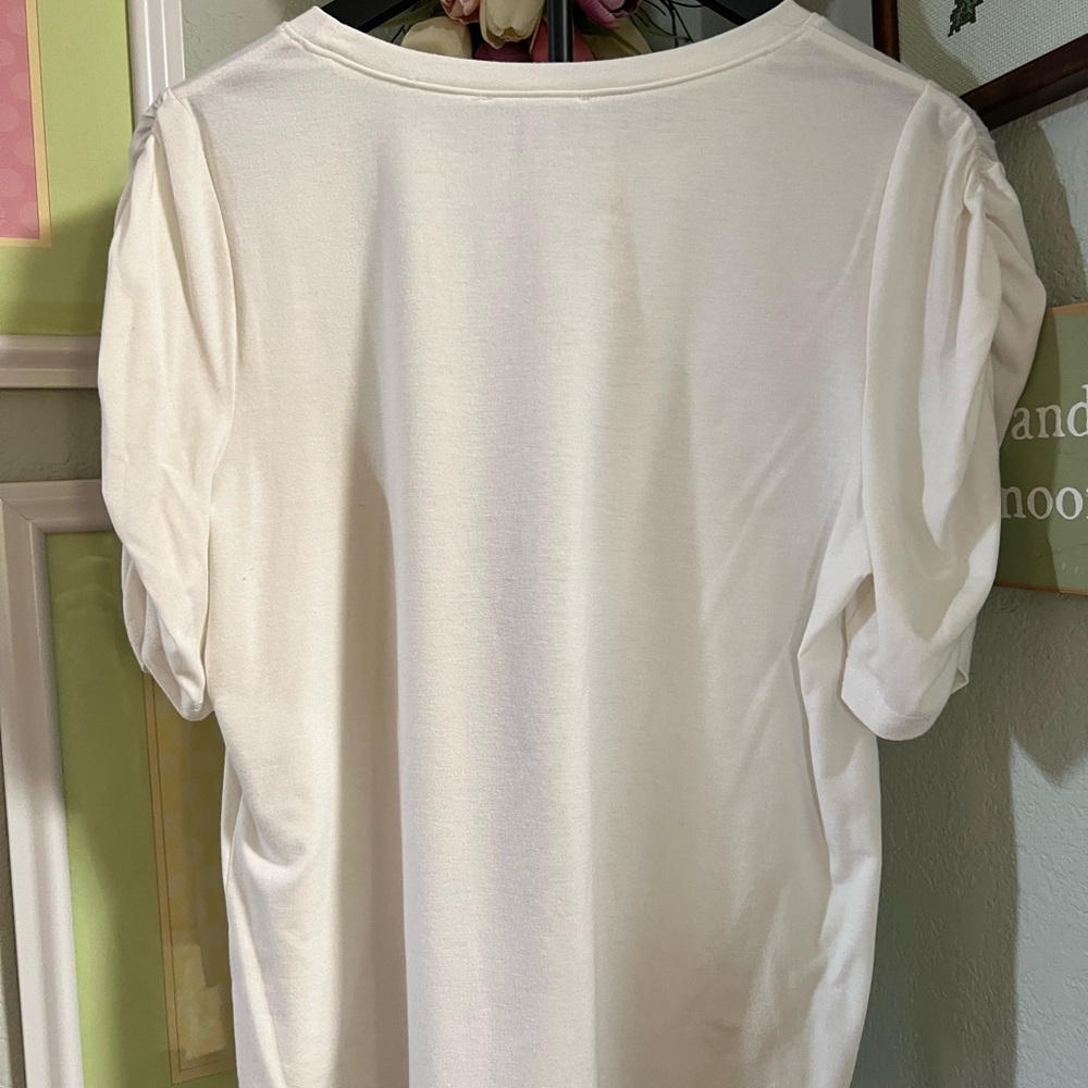 Skies Are Blue White Short Sleeve Top #50 - Picture 4 of 5
